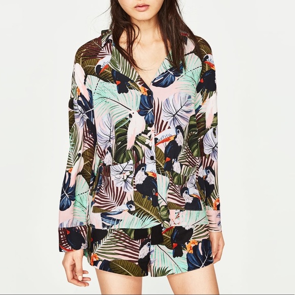 zara tropical shirt